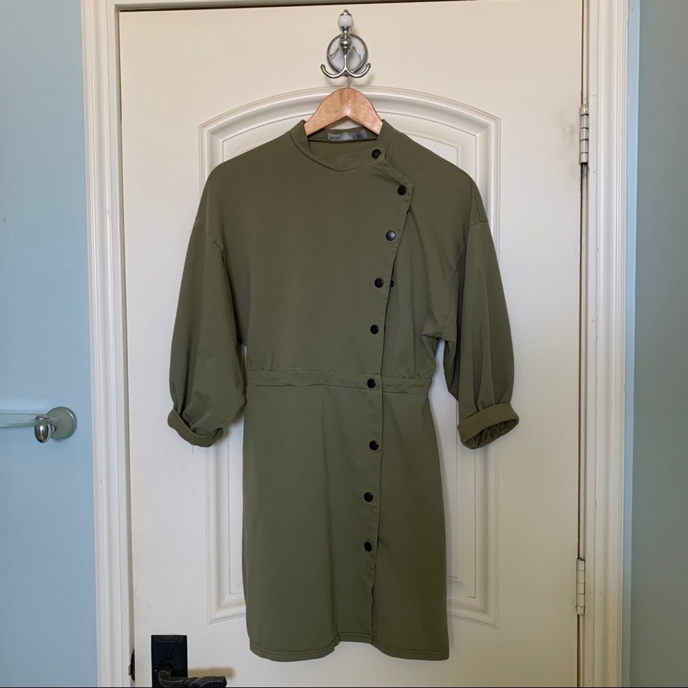 ASOS 80s Button Through Mini Dress - Picture 2 of 7